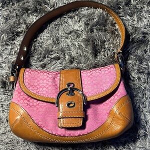 Vintage Coach Soho Pink Signature Buckle Shoulder Bag + Wallet Y2K